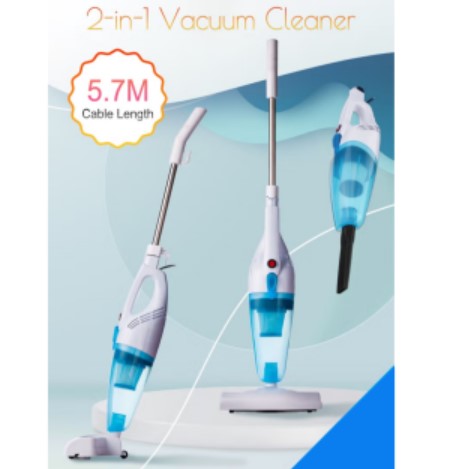 Corded Vacuum Cleaner 600W Blue – Ultra-Portable Stick Vacuum 14kPa, Bagless 1L, Multi-Surface | Crevice Tool & Upholstery Nozzle | UAE Office, Car & Small Space Maintenance Tool